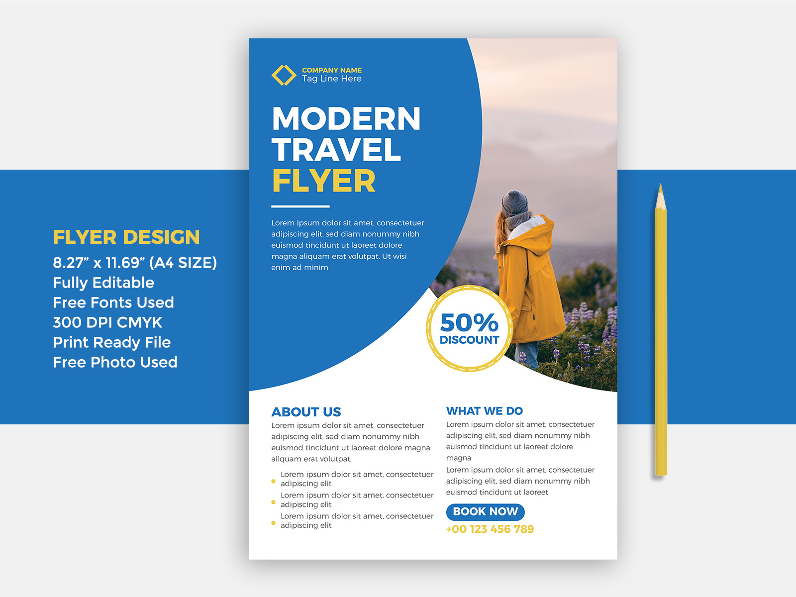 Modern Travel Flyer Design Template Download By Graphic Panda On Dribbble