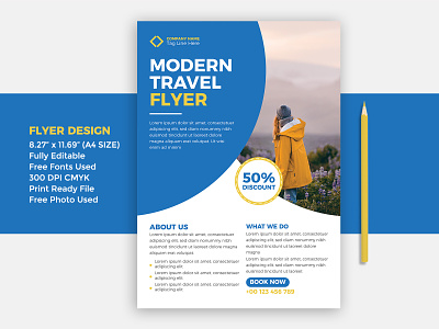 Modern Travel Flyer Design Template Download