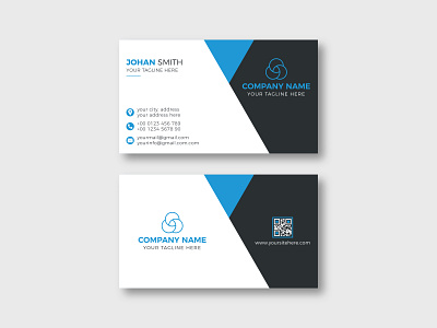 Double-sided two colour luxury business card design template.