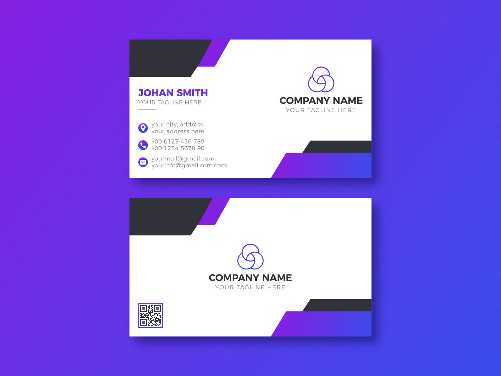 Double-sided luxury business card design template. by Graphic Panda on ...