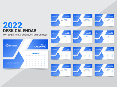 2022 Desk Real Estate Calendar Design Template Download.