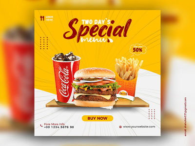 Special food menu social media post design template