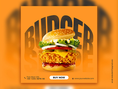 Burger social media post design template