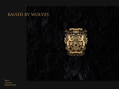 Raised by Wolves app black branding concept emblem gold landing page restaurant typography webdesign website