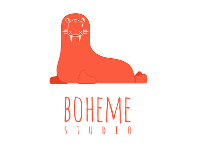 Bohemestudio logo 4.5 branding logo mascot walrus