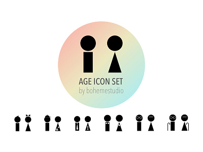 Minimalist Age Icon Set age couple icon minimalist