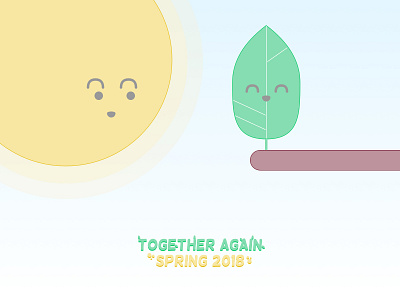 Together Again - Spring 2018 doodle illustration leaf spring springtime sun