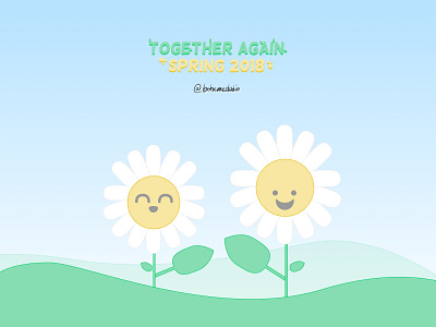 Together Again - Spring 2018 daisy doodle illustration leaf spring springtime sun