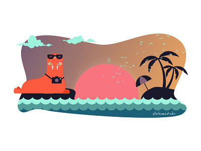 Hero Illustration 2019 - bohemestudio.com design illustration illustration art sunset walrus