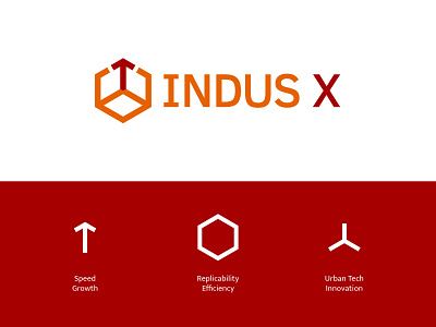 INDUS X Logo Design branding hexagon india indus logo logo design start up tech technology tetrapod urban urban tech