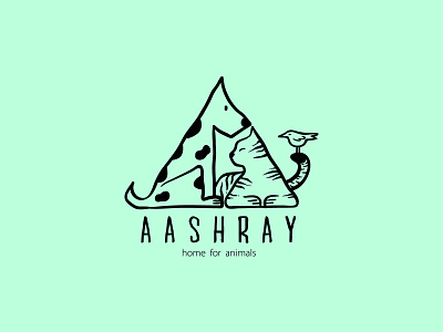 Aashray - Home for Animals logo design animal animal shelter bird branding cat dog illustration india logo logo design pet pets