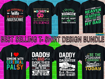Dad Typography Best Selling T-shirt Design Bundle