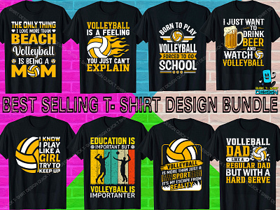 Volleyball Female and Male T- Shirt Design Bundle ball basketball score voll volleyball