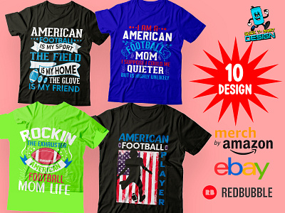 American Football T Shirt Design Bundle by Ruku Moni on Dribbble