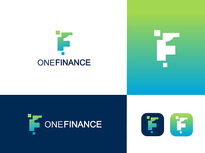 One & letter F logo
