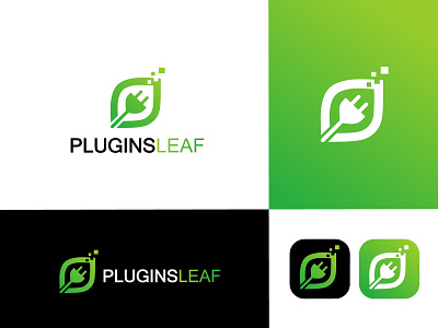 Plugins leaf logo branding graphic design leaf logo logo logo branding logo art logo artist logo design logo designer logos plugins logo professional logo