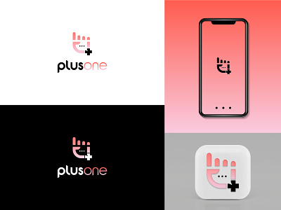 Plus One logo design creative logo dating app logo dating logo finger logo hand logo love logo modern dating logo one logo plus logo relationship logo simple dating logo