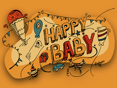 Happy Baby adobe illustrator drawing happy illustration party