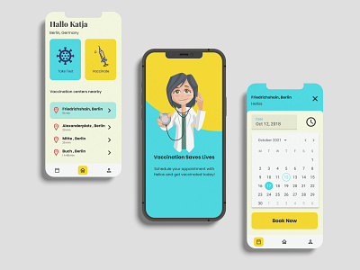 Covid Vaccine Scheduling App appdesign designwork medical ui userexperience userinterfacedesign ux