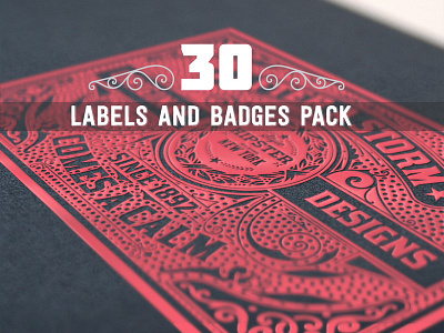 30 labels and badges set