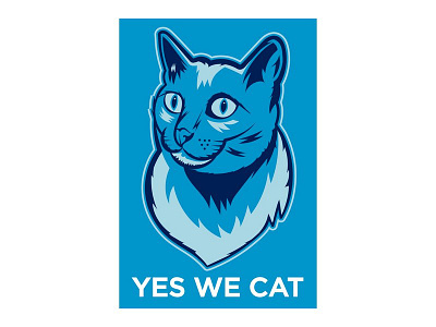 YES WE CAT animal best cat domestic face friend head humorous poster propaganda t shirt yes
