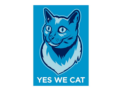 YES WE CAT animal best cat domestic face friend head humorous poster propaganda t shirt yes