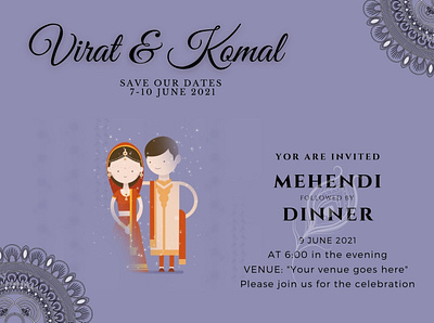 Indian wedding invitation design graphic design illustration vector