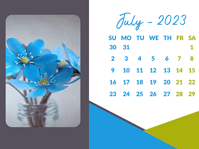 Calendar Design app blue flower branding calendar design design graphic design illustration logo motion graphics typography ui ux vector