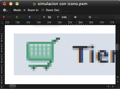 Shopping cart pixel by pixel design icon