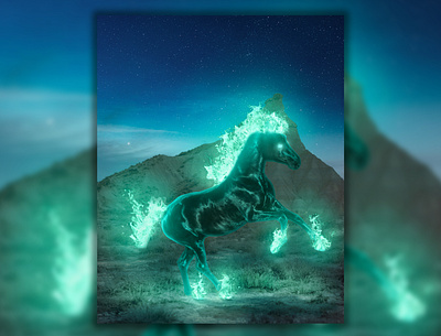 NightMare art artwork design digital digital art fantasy fire graphic design horse illustration mare nightmare photoshop stallion