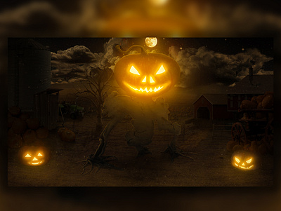 Pumpkin Monster art artwork design digital digital art fantasy farm graphic design halloween illustration monster photoshop pumpkin monster