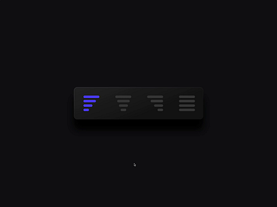 Text Align — Transition animation animation app application black blue colors dark mode dark theme design desktop app desktop application desktop design flat gradient icon ios minimal mobile ui ux