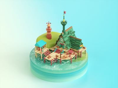 Island branding c4d design hello dribble 品牌 形状 设计