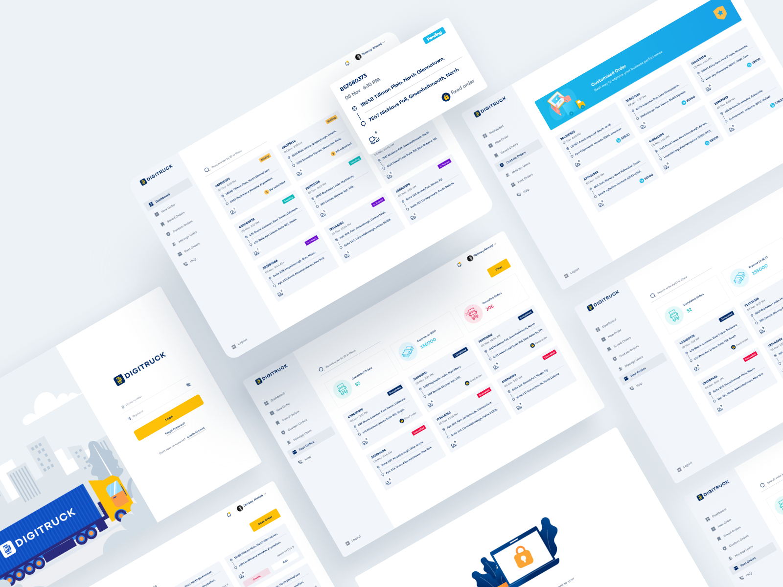 DigiTruck Customer Web App UX case study by Tanvir Ahassan on Dribbble