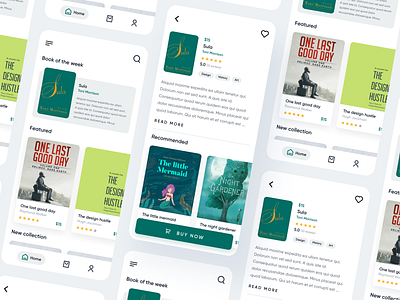 Book Store App app book books buy concept ebook design ecommerce green ios magaziine minimal reader shop ui ux