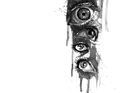 Eyes drawing drips eyes illustration ink watercolor