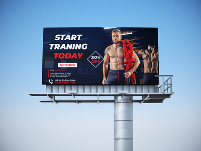 GYM Billboard Design ads banner banner design business banner design business flyer busness banner corporate flyer design flyer design graphic design gym billboard design house forsale illustration logo social medeia banner ui