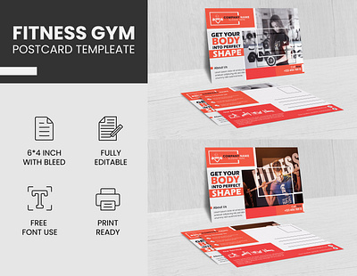 GYM New Postcard TEMPLEAT 2023 business flyer business postcard corporate flyer corporate postcard design flyer design graphic design gym postcard design house forsale logo post card templeat postcard social medeia banner