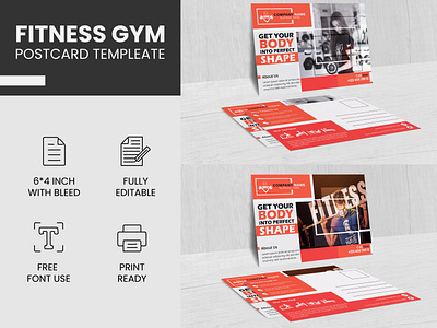 GYM New Postcard TEMPLEAT 2023 business flyer business postcard corporate flyer corporate postcard design flyer design graphic design gym postcard design house forsale logo post card templeat postcard social medeia banner