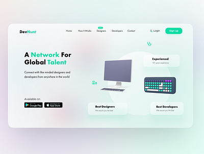 DevHunt - Landing Page Design branding graphic design ui ux