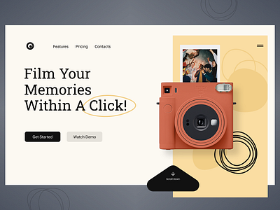 Instant camera branding design logo ui ux