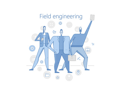 Field Engineering vector Illustration. design engineer engineering icon icons illustration illustrations line team teamwork ui ux vector