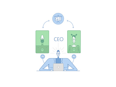 CEO vector Illustration. business businessman businesswoman ceo company icon icon set icons illustration illustrations line linear teamwork