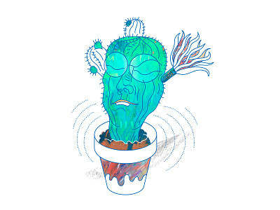 [ HOMO CACTUS ] 🌵 adobe illustrator cactus illustration drawing hand drawn illustration inktober inktober2020 ipad illustration ipadpro line art plants vector