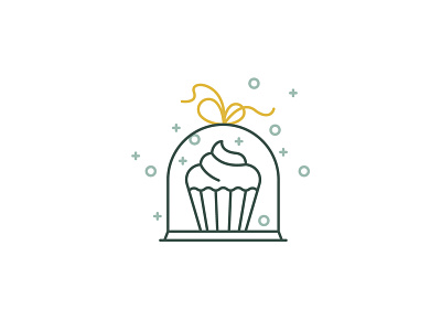 Confectionery gift icon cake shop confectionery gift gifts icon illustration linear lineart logo pastries sign sweet shop symbol wrapping paper