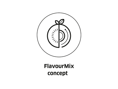 FlavourMix concept ( vector icon ) abstract drawing flavour fruit illustration fruits icon icons illustration kiwi kiwifruit line line art mix sign symbol vector