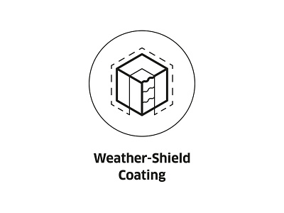 Weather-Shield Coating ( vector icon ) coating cube drawing icon icons illustration line line art material shield symbol vector weather icon