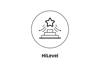 HiLevel ( vector icon ) brand first high icon icons illustration level line line art lineart pedestal sign star steps symbol vector