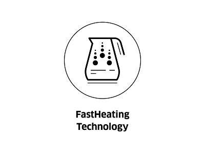 FastHeating Technology ( vector icon ) boiler drawing fast heating icon icons illustration kettle line art lineart symbol teapot tech technology vector