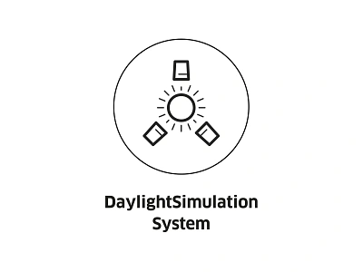 DaylightSimulation System ( vector icon ) day drawing engineering icon illustration infographic light line art lineart minimal sign simulation symbol system technology vector